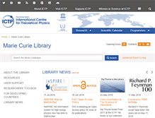Tablet Screenshot of library.ictp.it